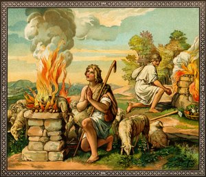Le offerte di Caino e Abele - Bibbia da Unknown
